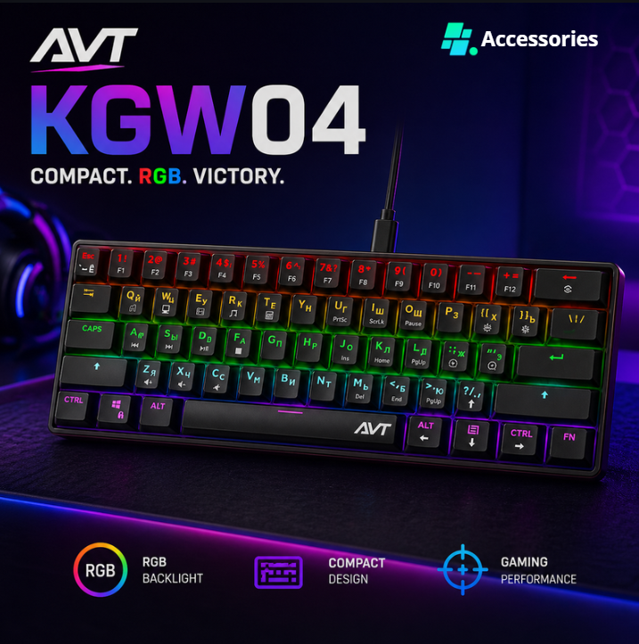 Клавиатура Avtech KGW04, чёрный